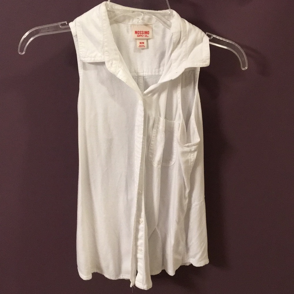 White button-up tank top